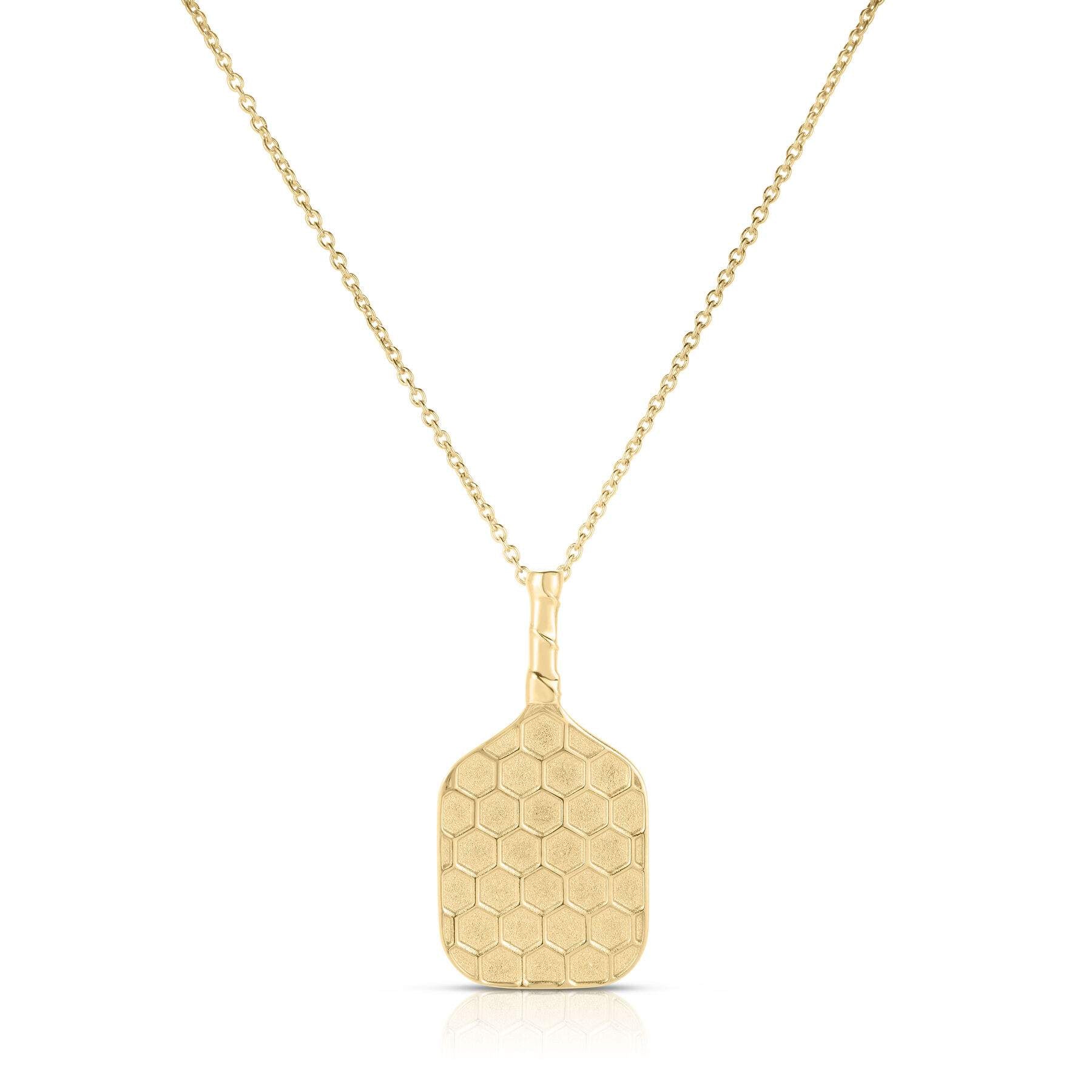 Roberto Coin Tiny Treasures Pickleball Textured Racket Pendant Necklace