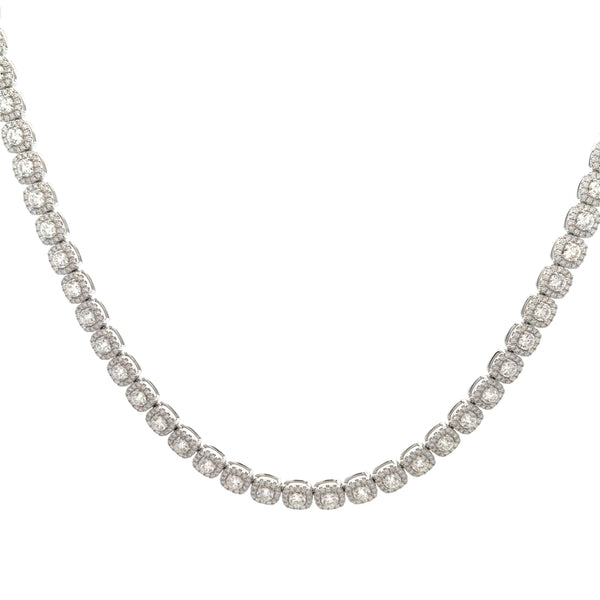 Halo Diamond Tennis Necklace Provident Jewelery