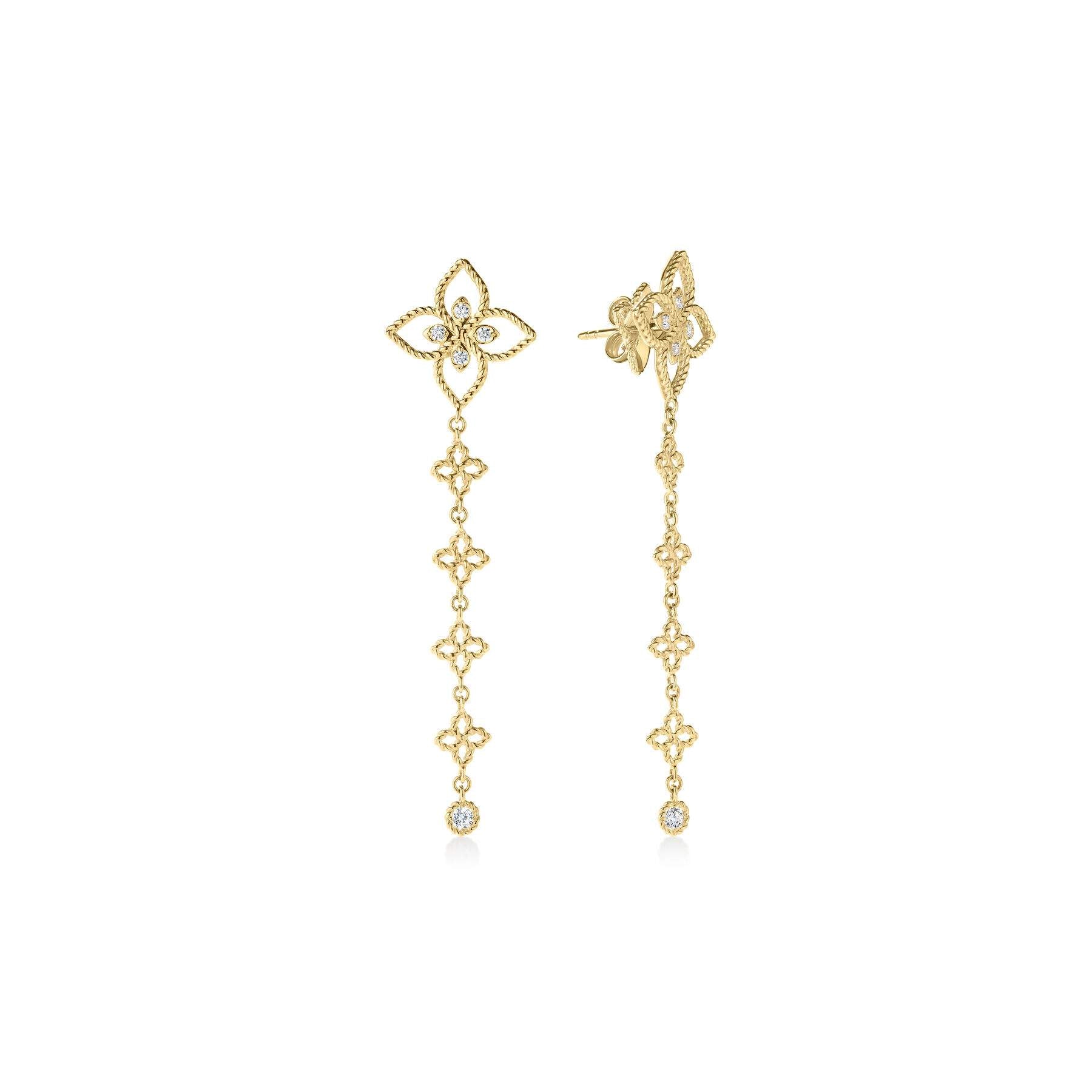 Roberto Coin Principessa Flower Dangle Earrings