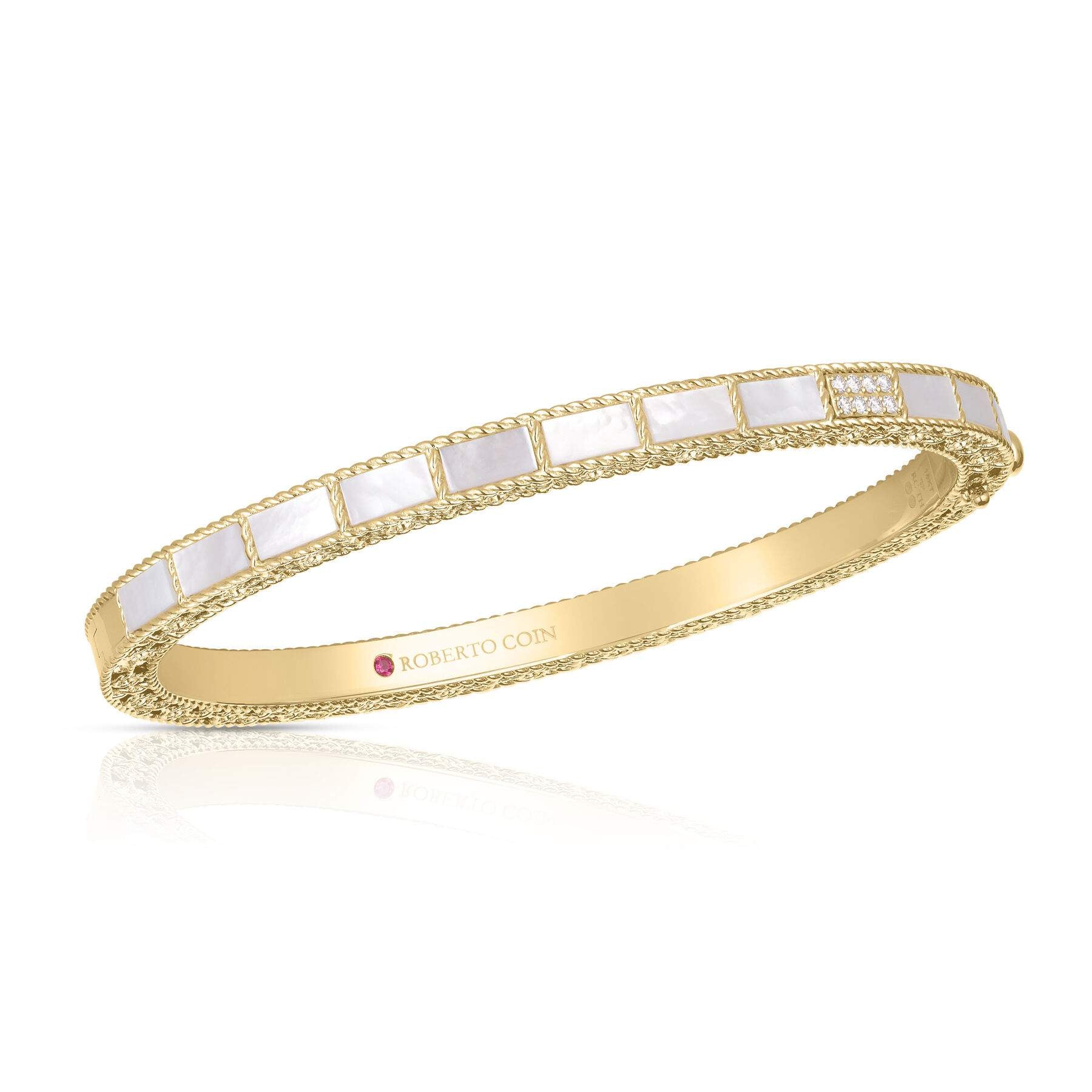 Roberto Coin Art Deco Accent Mosaic Bangle