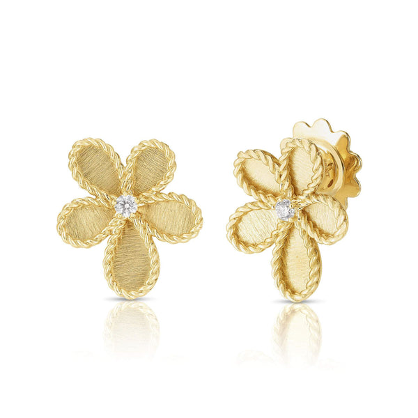 Roberto Coin Jasmine Satin-Finish Flower Stud Earrings