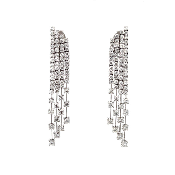 Four-Row Hanging Diamond Earrings Provident Jewelery