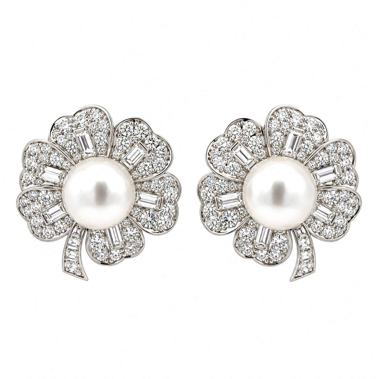 Raymond C. Yard Pearl & Diamond Earrings