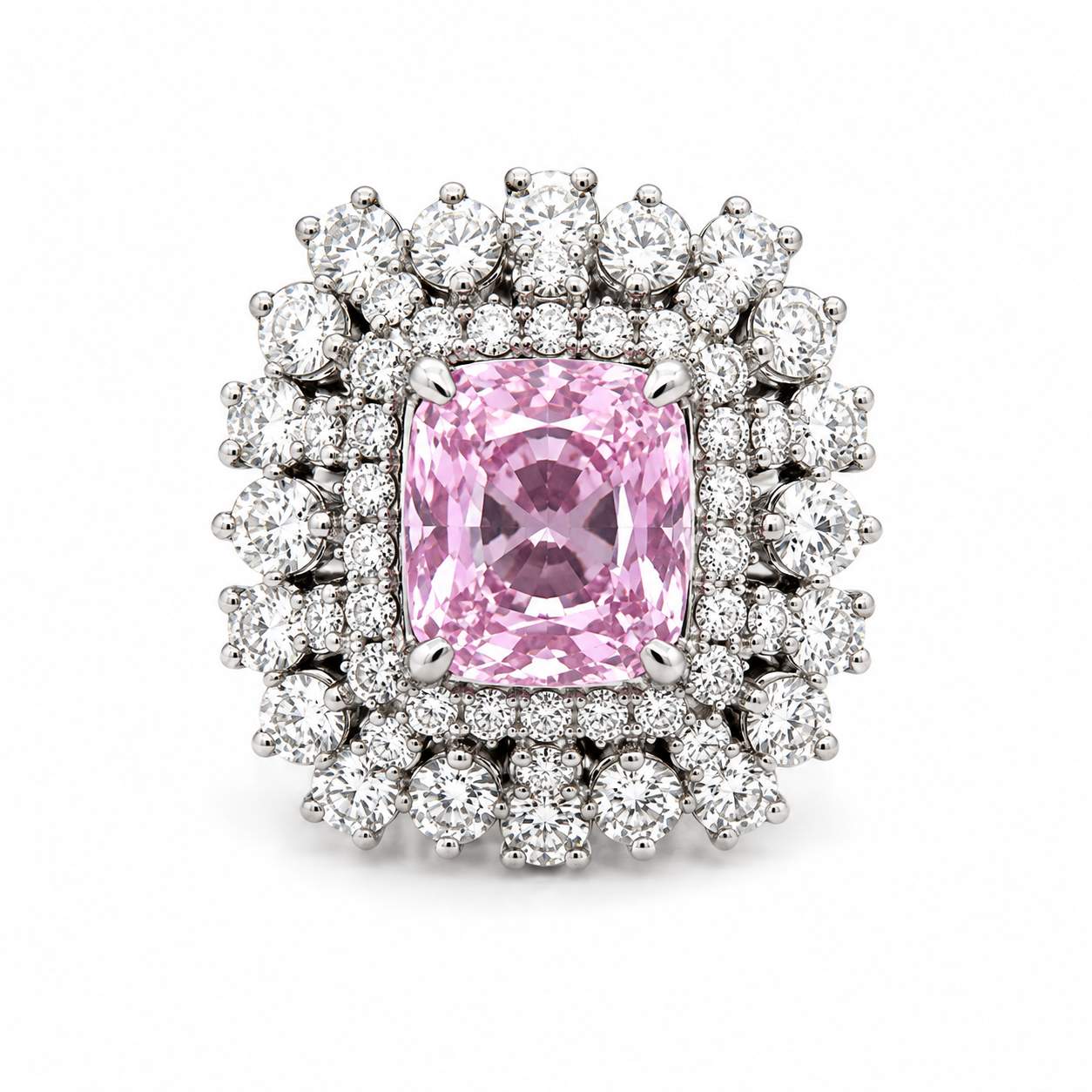 Pink Sapphire & Diamond Ring
