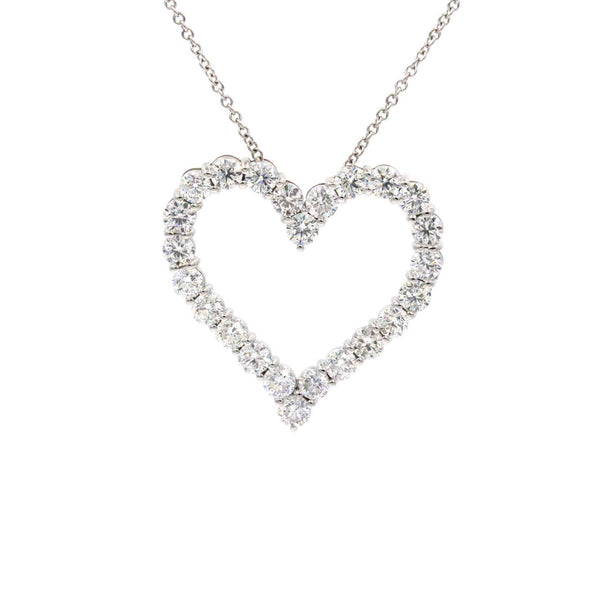 Diamond Open Heart Pendant Necklace