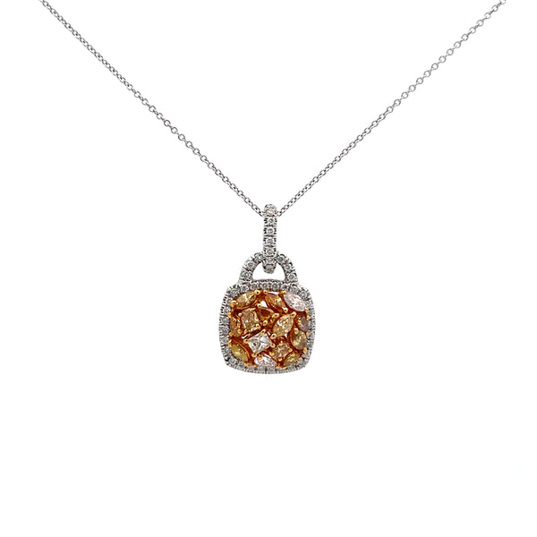 Diamond Square Pendant Necklace