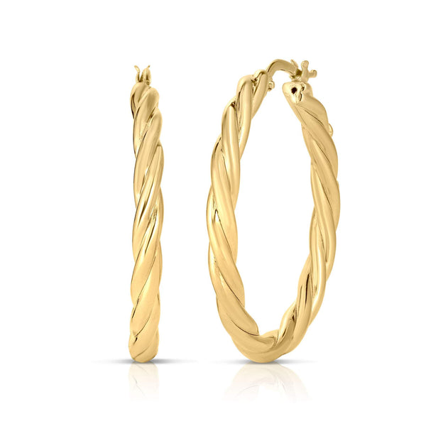 Roberto Coin Designer Twisted Hoop Earrings