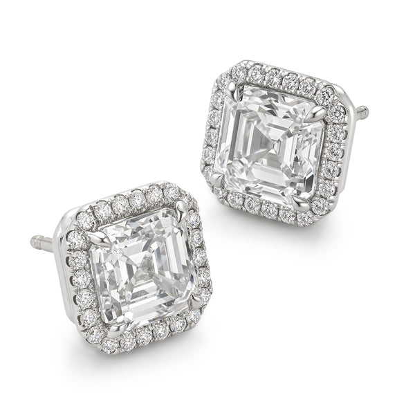 Diamond Halo Stud Earrings