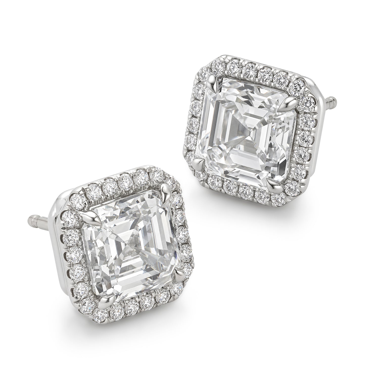 Diamond Halo Stud Earrings