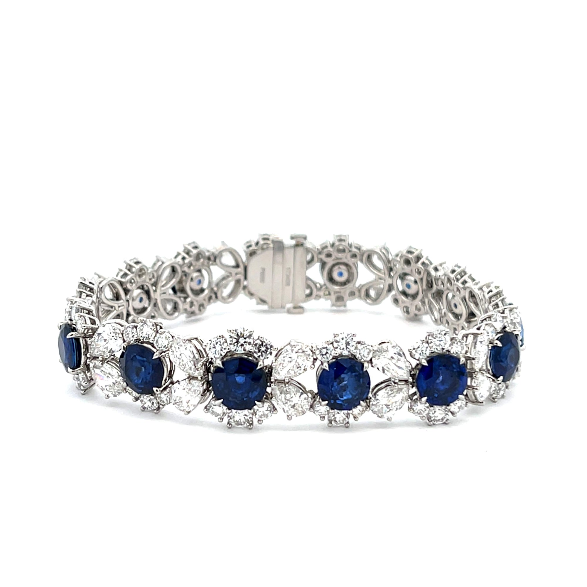 Blue Sapphire Floral Bracelet