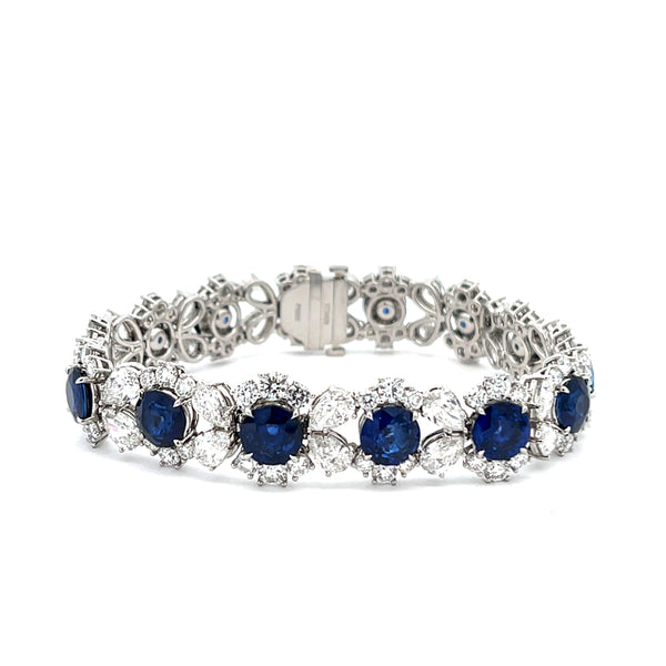 Blue Sapphire Floral Bracelet