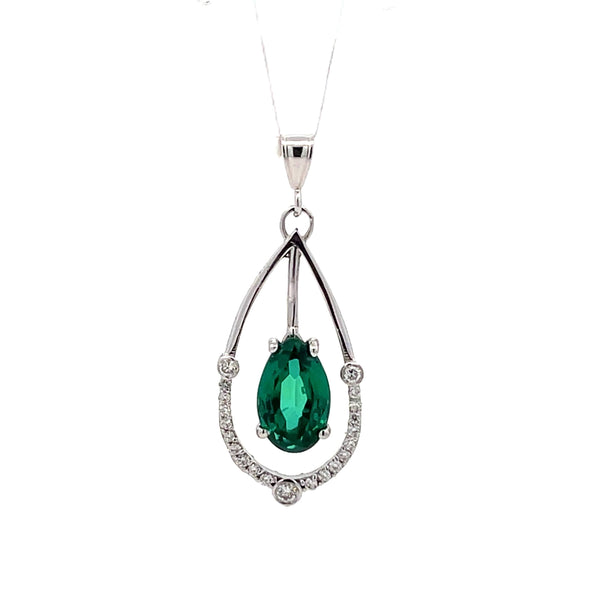 Emerald And Diamond Pendant