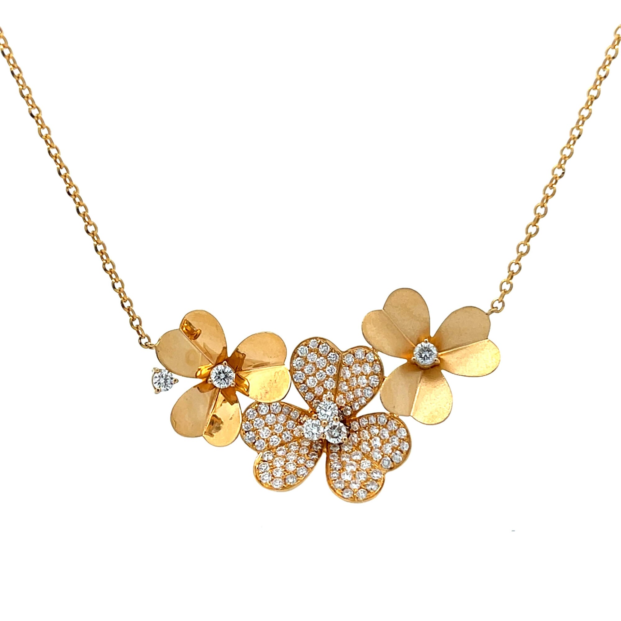 Diamond Flower Pendant Necklace