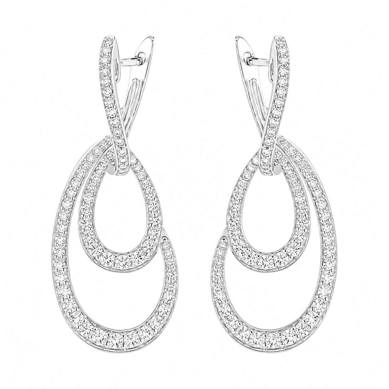 Double Looped Diamond Earrings
