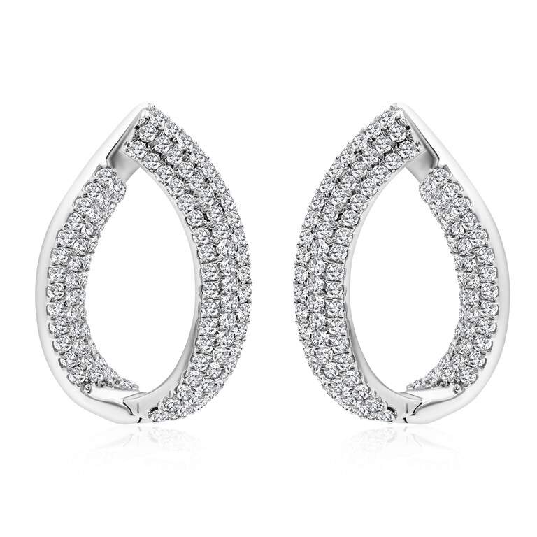 Diamond Oval Earrings