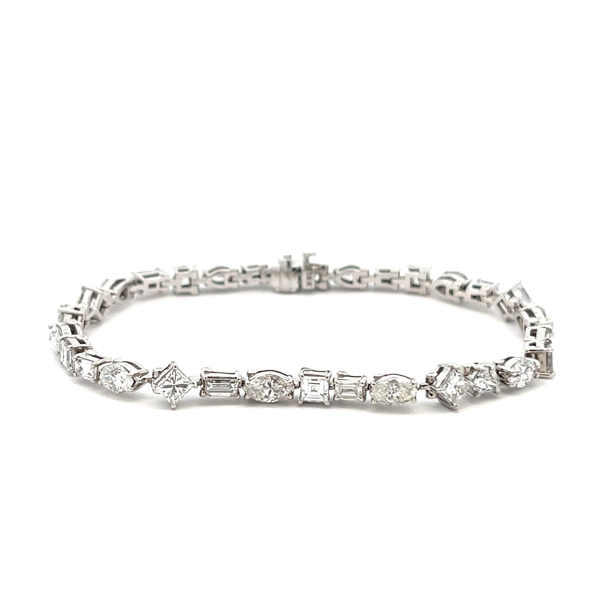 Multi-Shape Diamond Tennis Bracelet