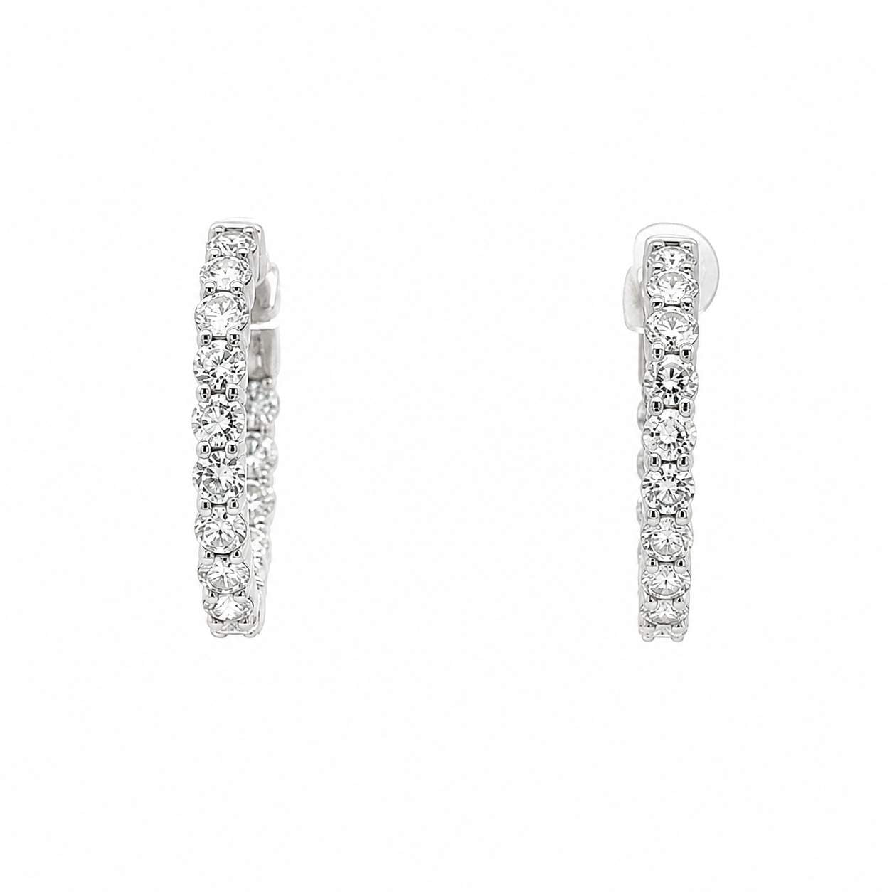 Diamond Inside/Outside Hoop Earring