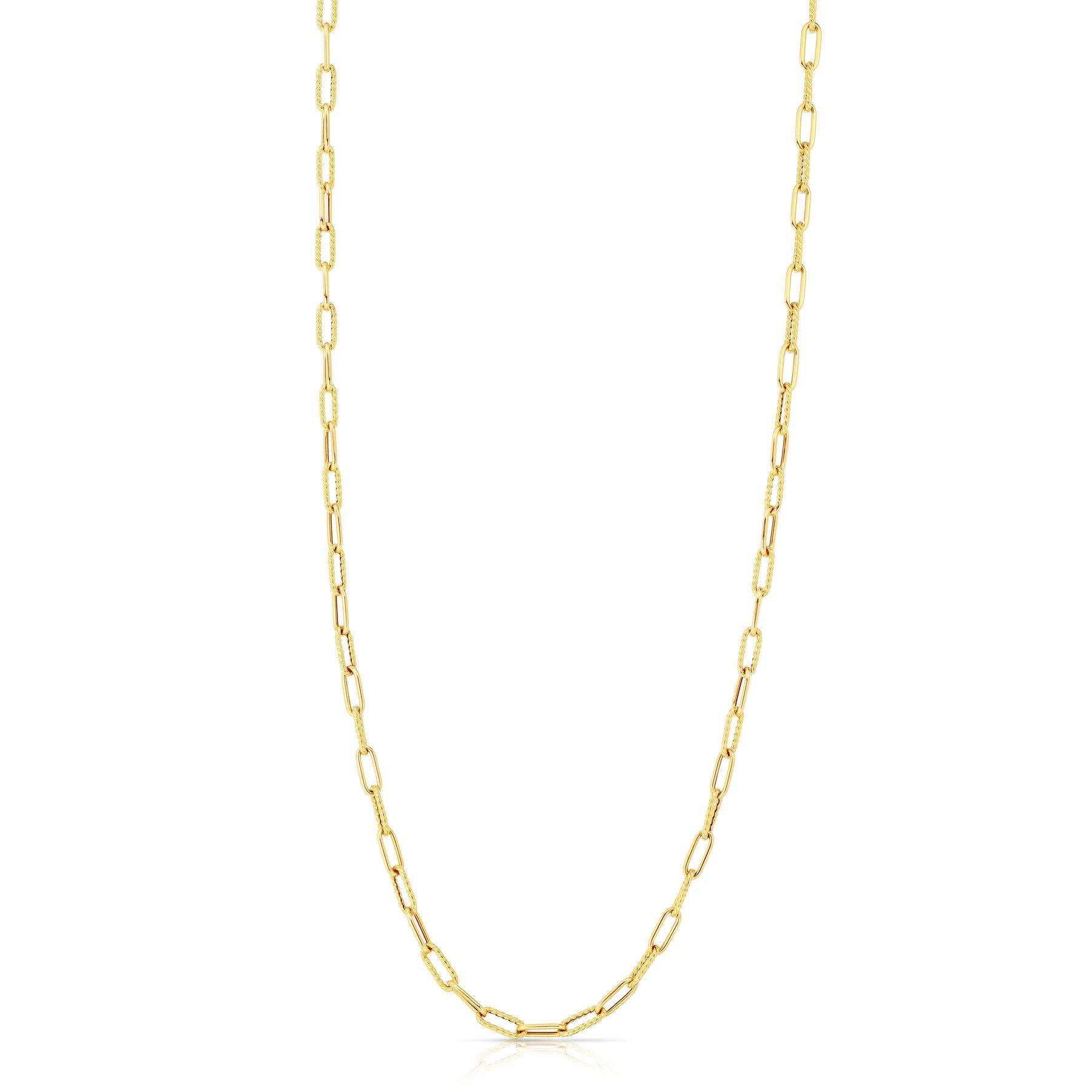 Roberto Coin Alternating Paperclip Necklace