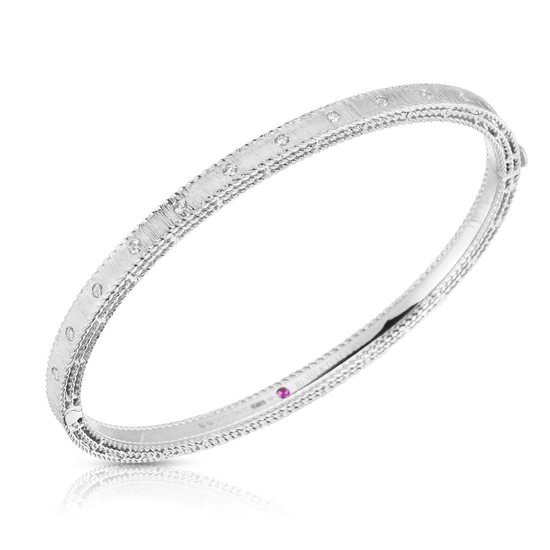 Roberto Coin Princess Satin Diamond Bangle