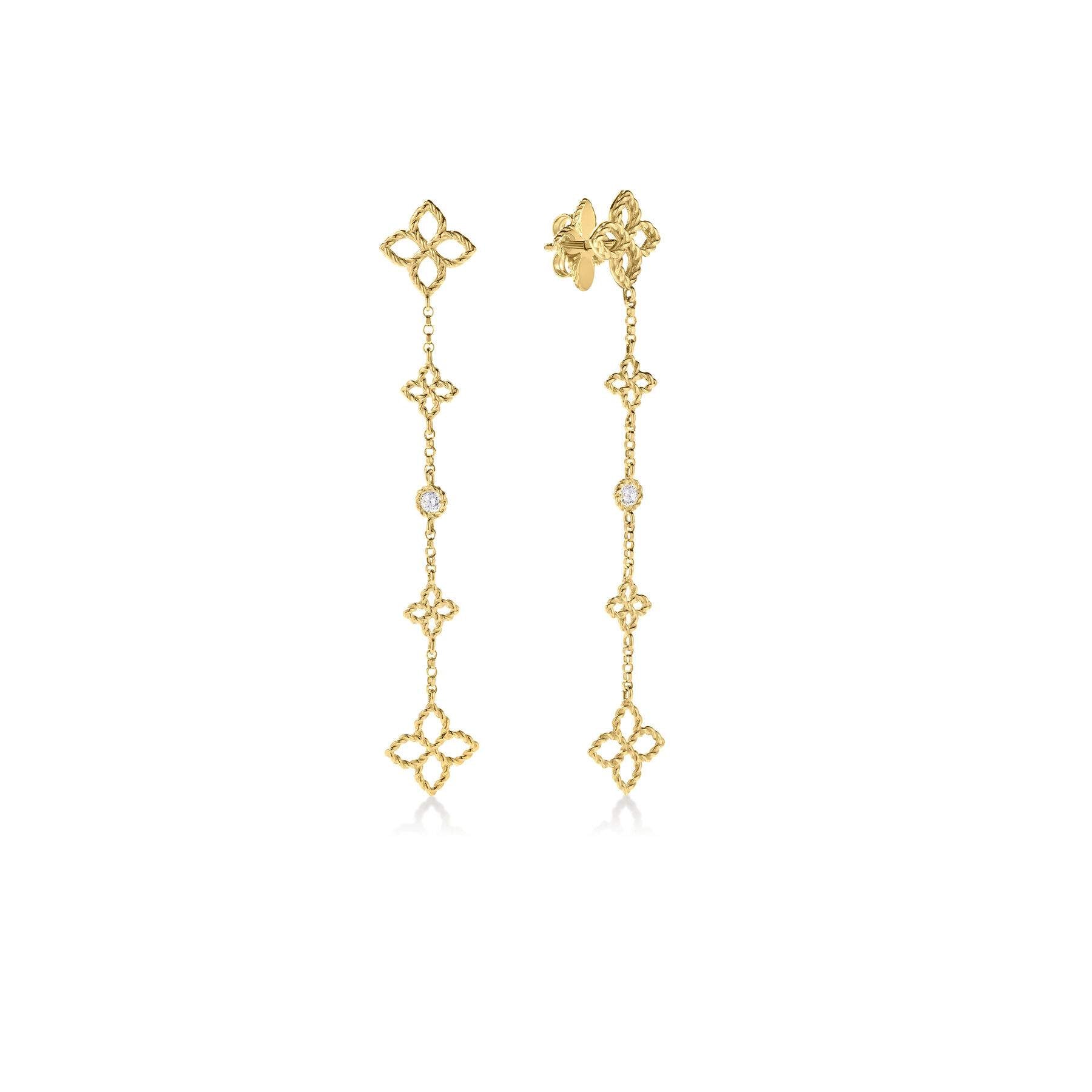 Roberto Coin Principessa Flower Station Dangle Earrings Provident Jewelery