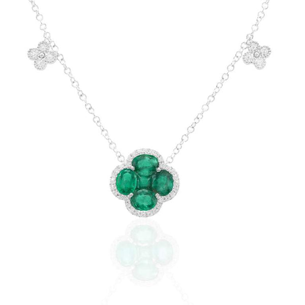 Emerald Clover Pendant Necklace