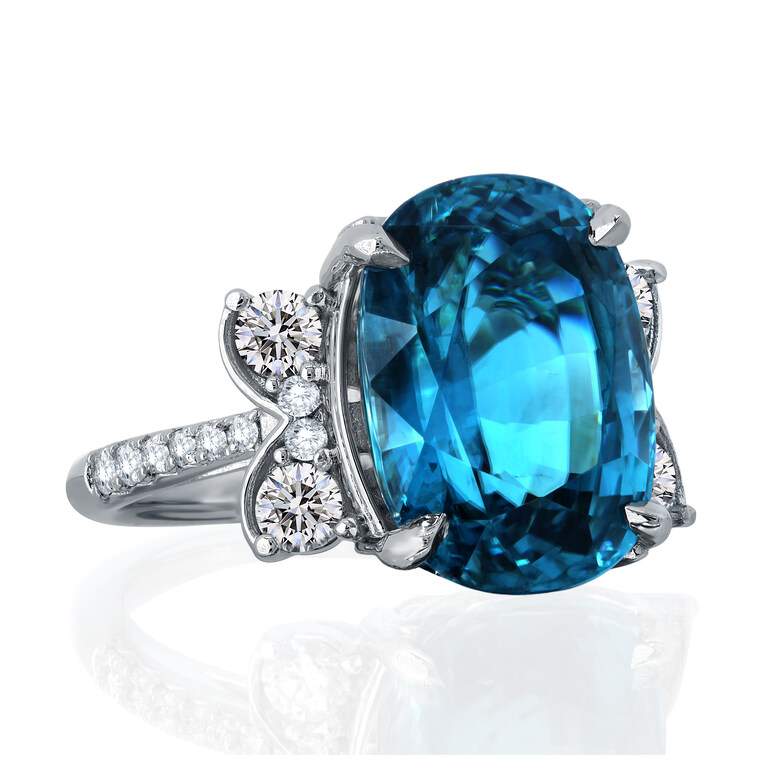 Zircon And Diamond Ring