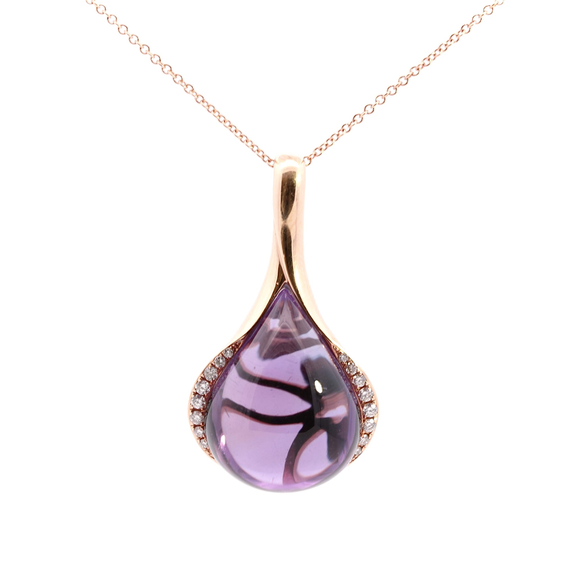Amethyst Drop Pendant Necklace