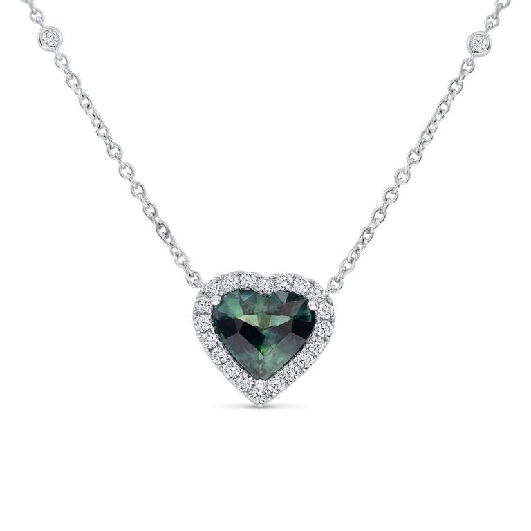 Sapphire Heart-Shape Pendant Necklace