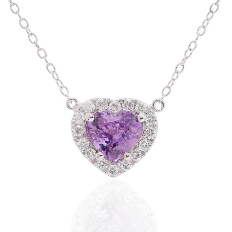 Sapphire Heart-Shape Pendant Necklace