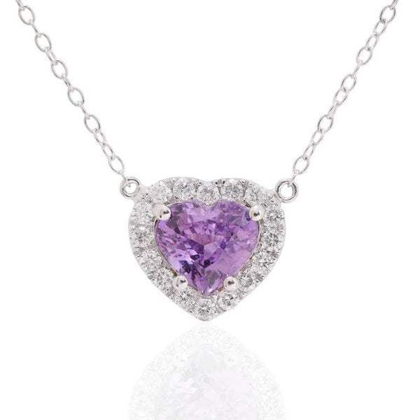 Sapphire Heart-Shape Pendant Necklace