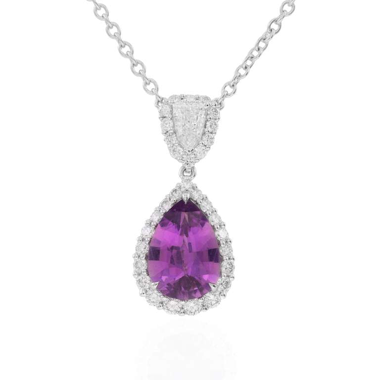 Purple Sapphire Pendant Necklace