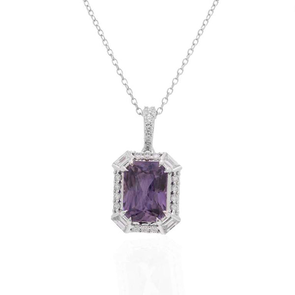 Lavender Sapphire Pendant Necklace