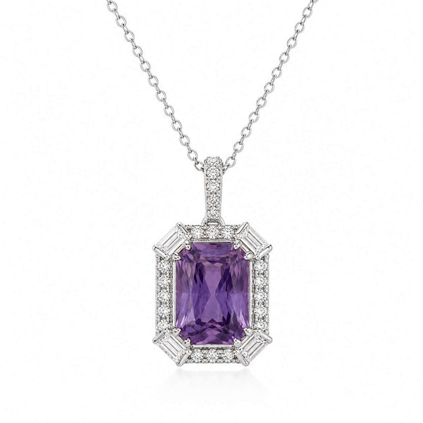 Lavender Sapphire Pendant Necklace
