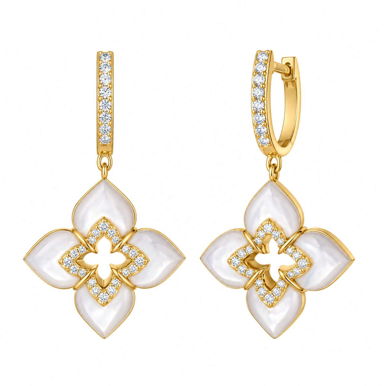 Roberto Coin Venetian Princess Flower Dangle Earrings