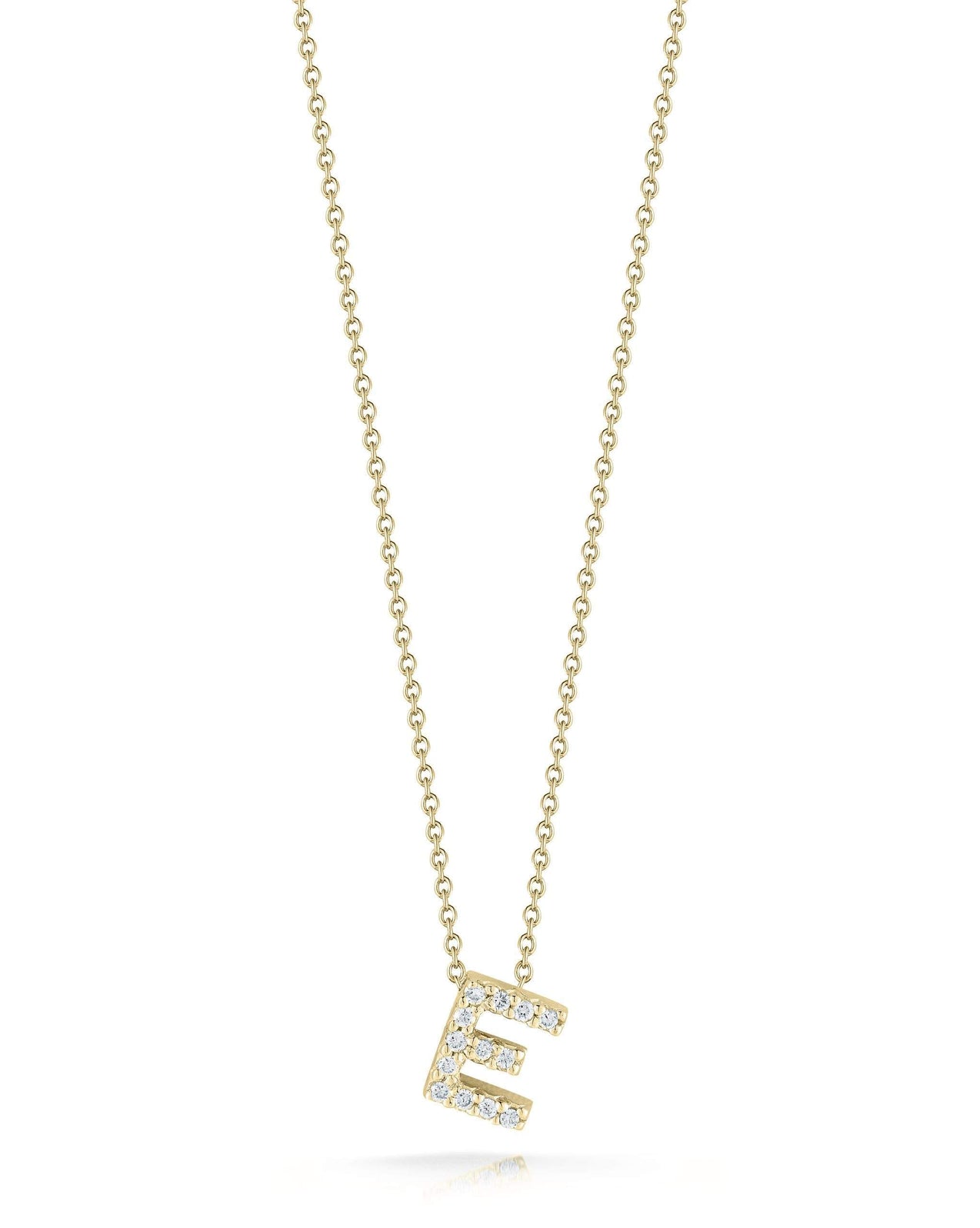 Roberto Coin Tiny Treasure Diamond Love Letter "E" Necklace