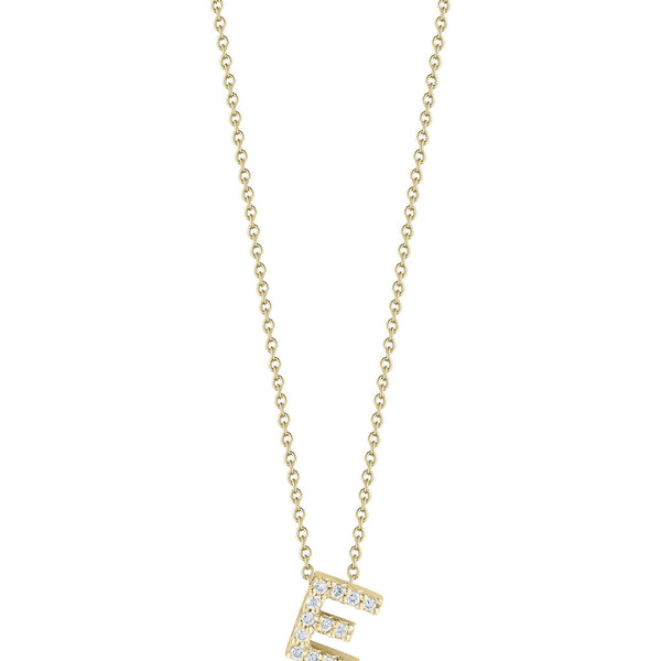 Roberto Coin Tiny Treasure Diamond Love Letter "E" Necklace