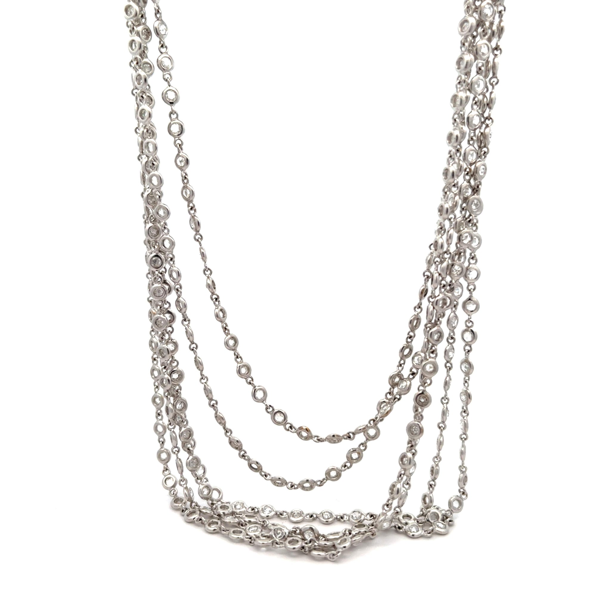 Diamond Long Bezel-Set Necklace