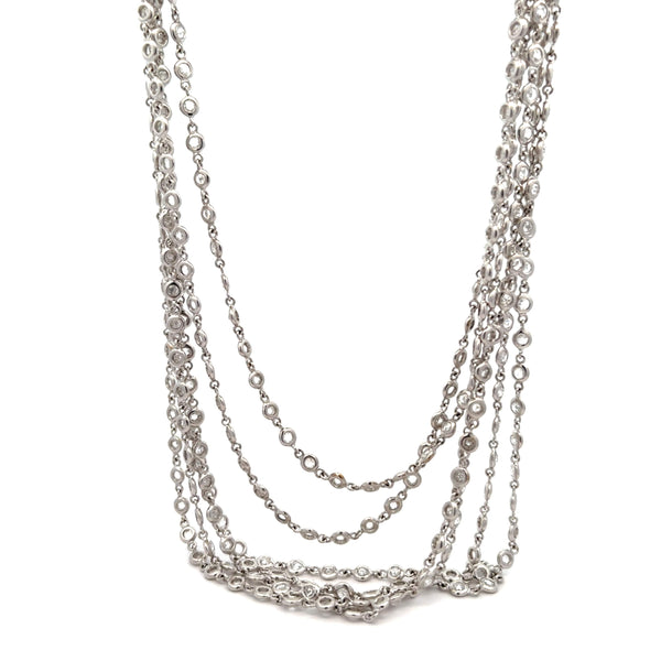 Diamond Long Bezel-Set Necklace
