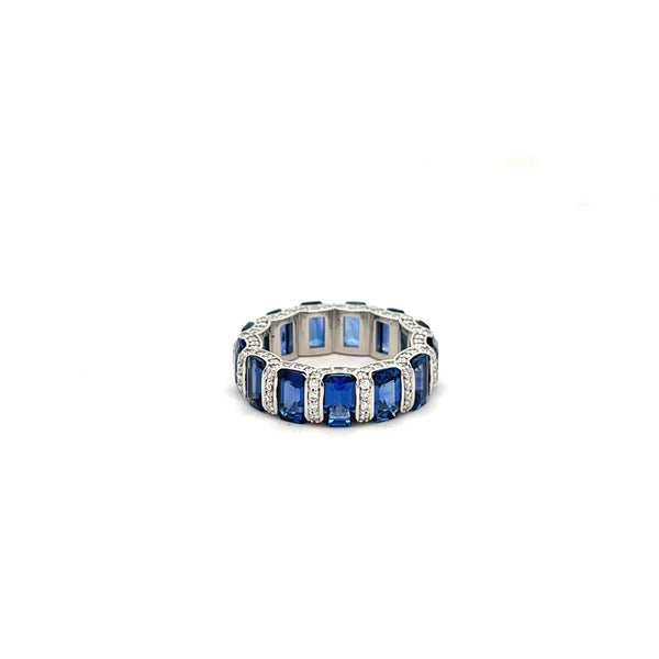 Sapphire & Diamond Eternity Band