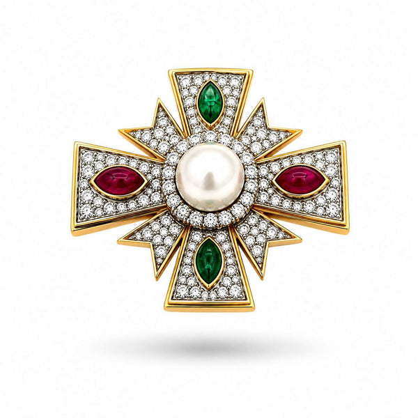 Multi-Colored Cross Ribbon Pin