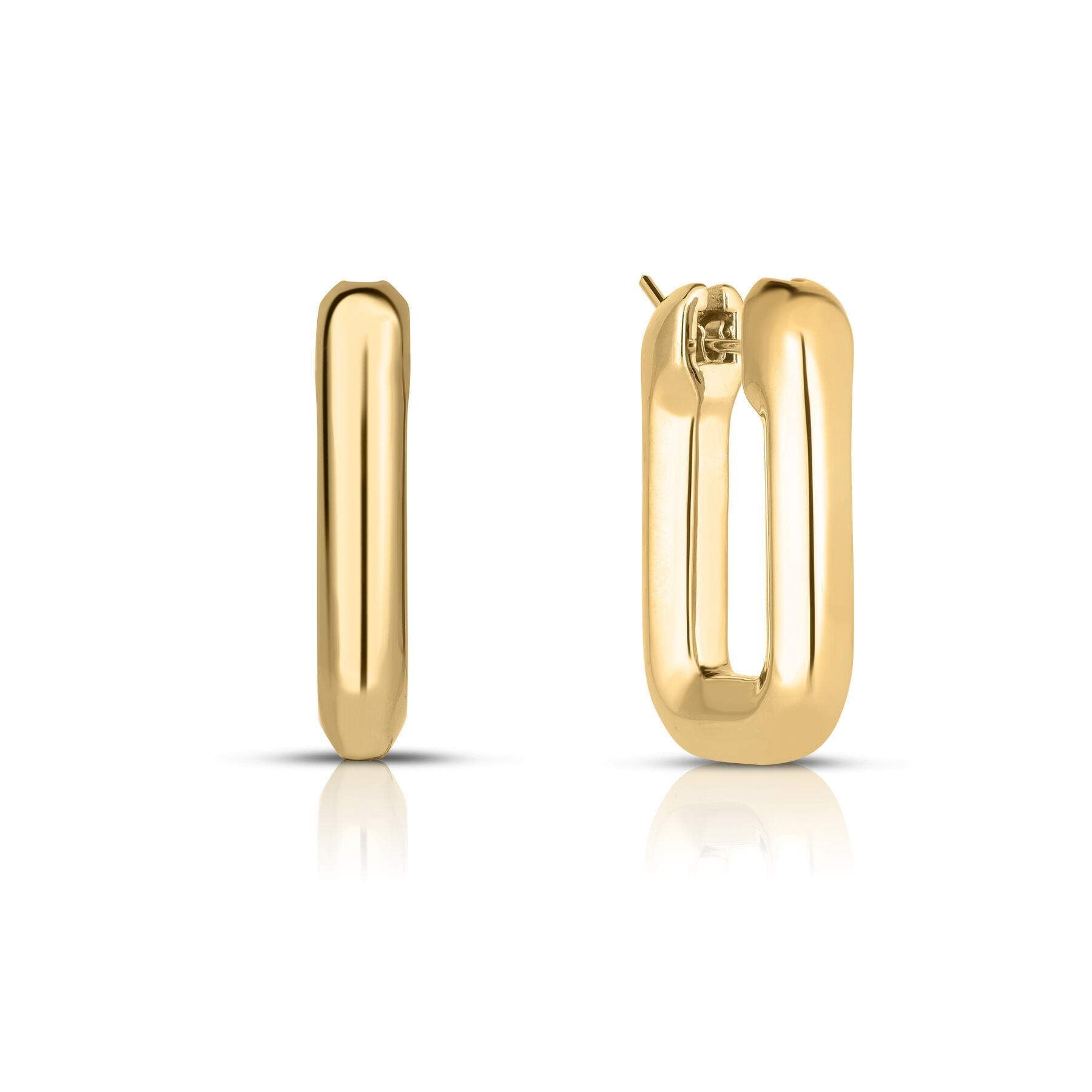 Roberto Coin Designer Small Square Hoop Earrings
