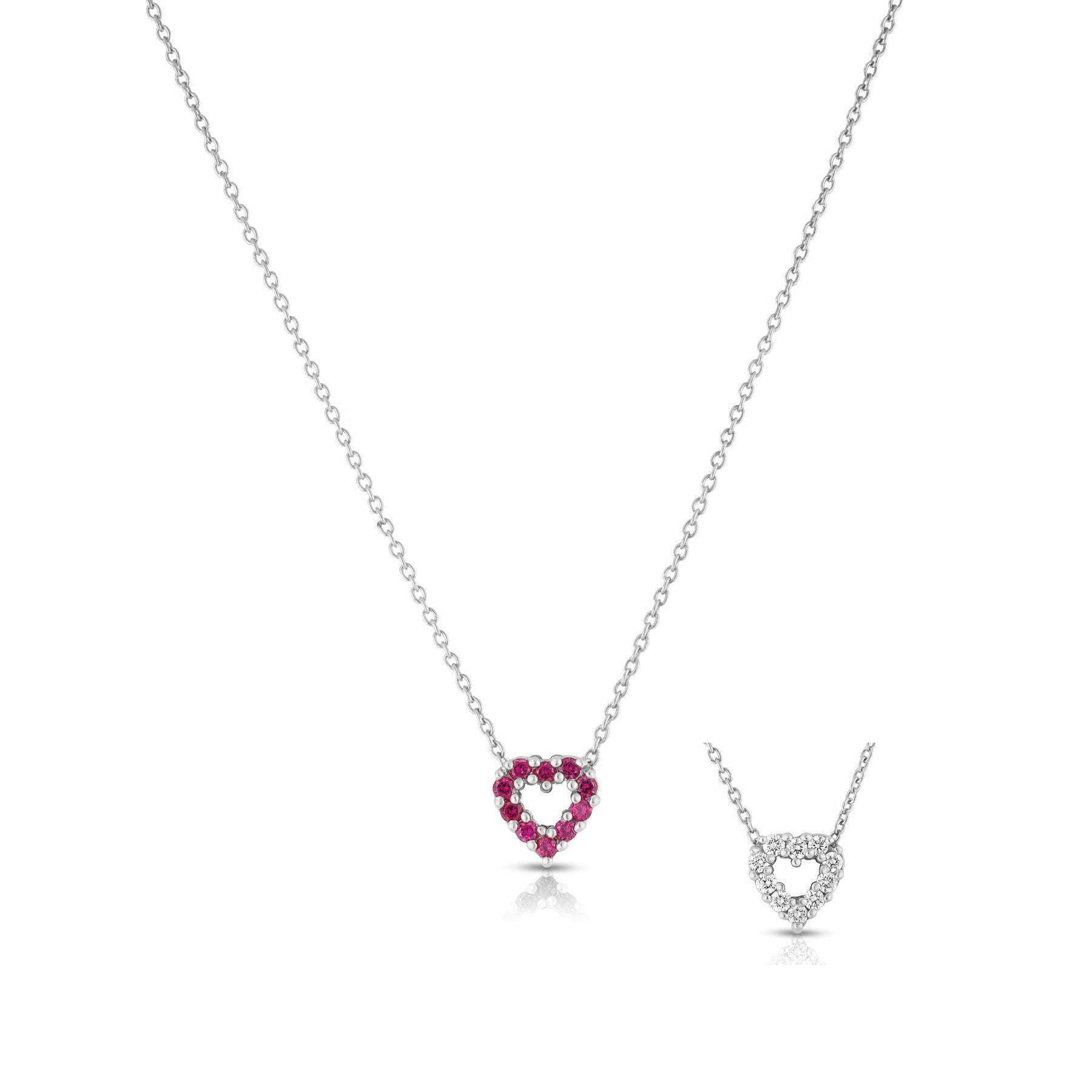Roberto Coin Tiny Treasure Reversible Heart Pendant Necklace
