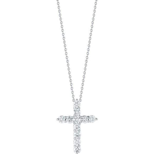 Roberto Coin Tiny Treasure Cross Diamond Necklace