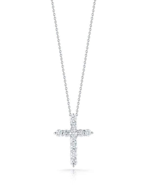 Roberto Coin Tiny Treasure Cross Diamond Necklace