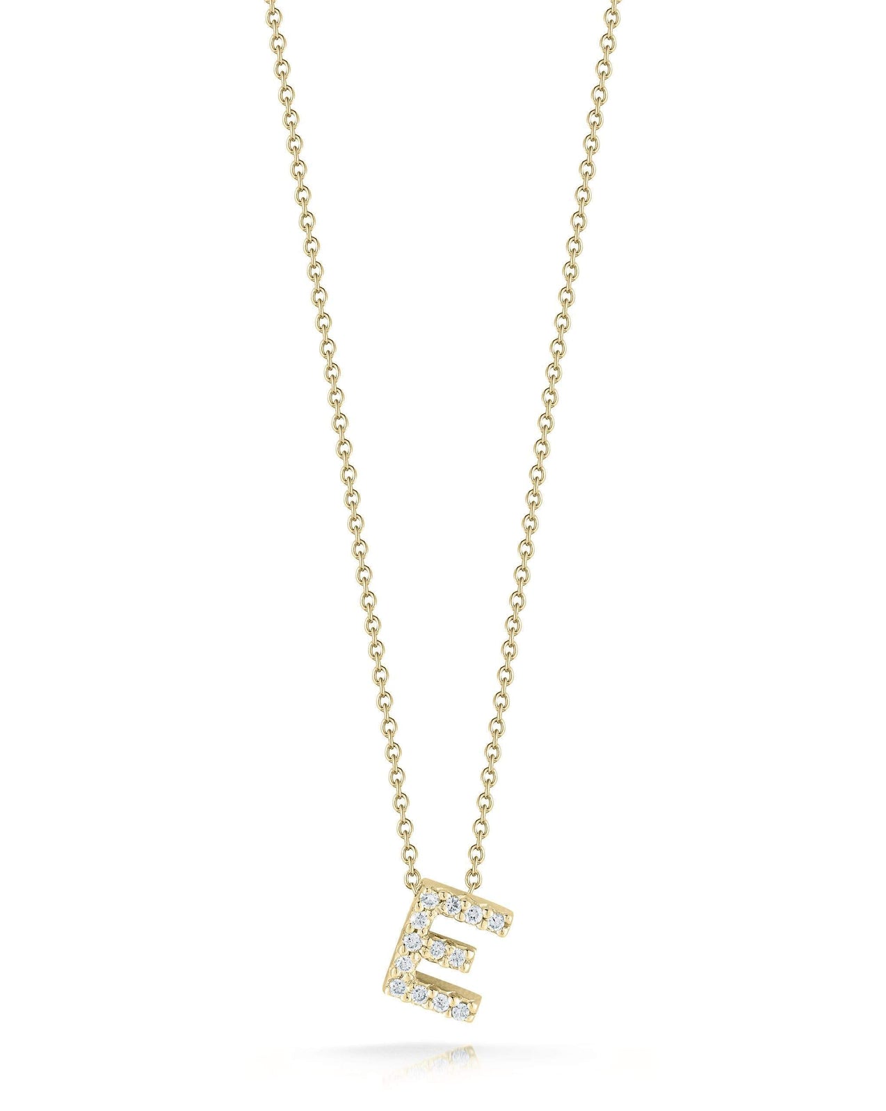 Roberto Coin Tiny Treasure Diamond Love Letter "E" Necklace