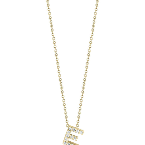 Roberto Coin Tiny Treasure Diamond Love Letter "E" Necklace