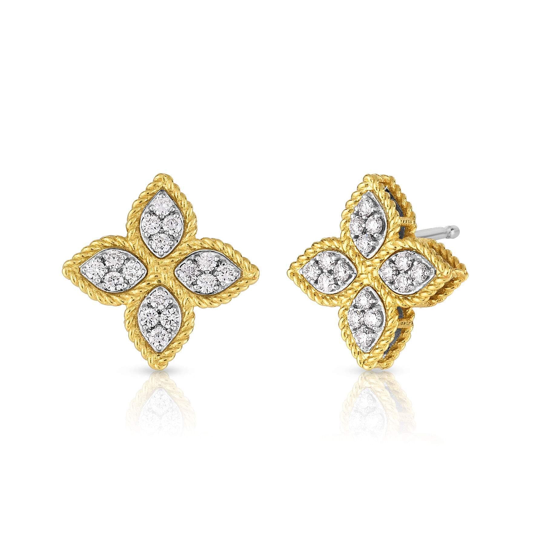 Roberto Coin Princess Flower Medium Stud Earrings