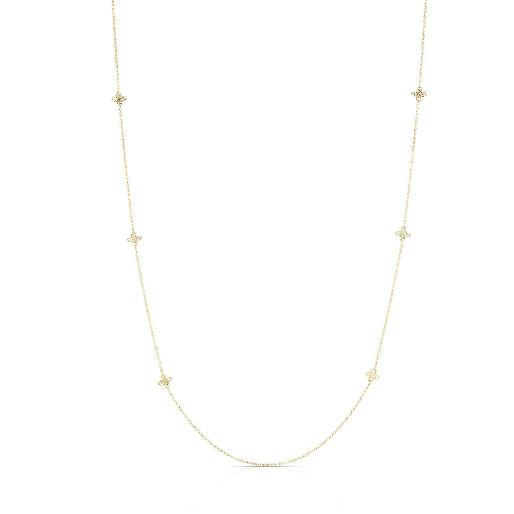 Roberto Coin Love By The Inch, 10 Station, Flower Long Necklace