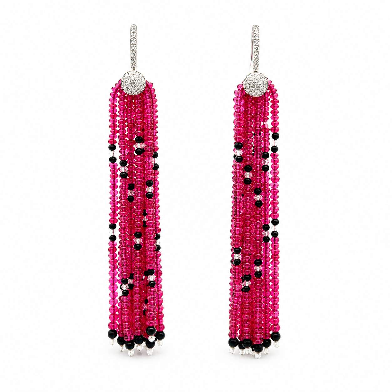Spinel & Diamond Dangle Earrings