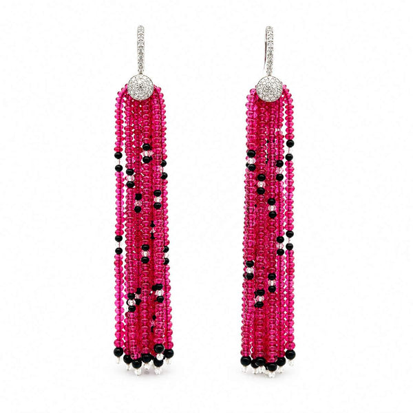 Spinel & Diamond Dangle Earrings
